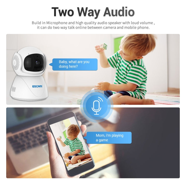ESCAM PT201 HD 1080P Dual-band WiFi IP Camera, Support Night Vision / Motion Detection / Auto Tracking / TF Card / Two-way Audio, EU Plug, PT201 ESCAM PT201 HD 1080P Dual-band WiFi IP Camera, Support Night Vision / Motion Detection / Auto Tracking / TF Card / Two-way Audio, EU Plug, PT201